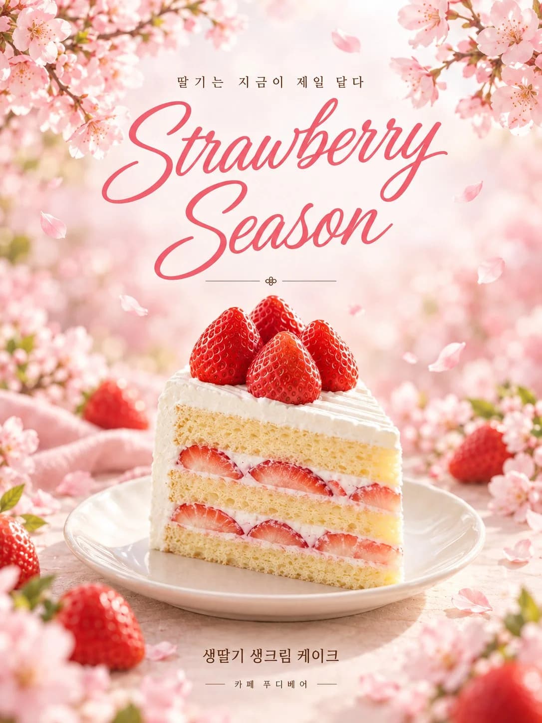 Strawberry Season — 봄 시즌 딸기 케이크 포스터